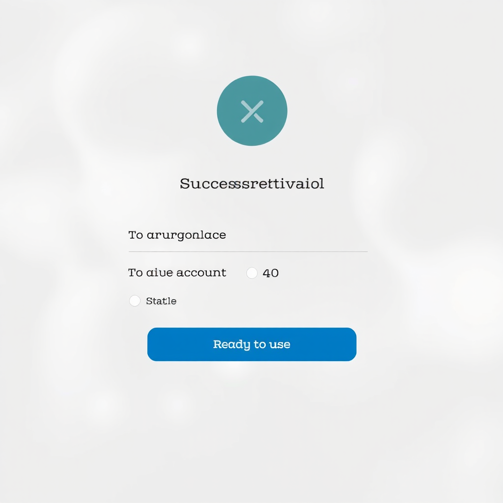 Confirmation screen showing successful activation with balance display, account status indicators, and ready-to-use notification